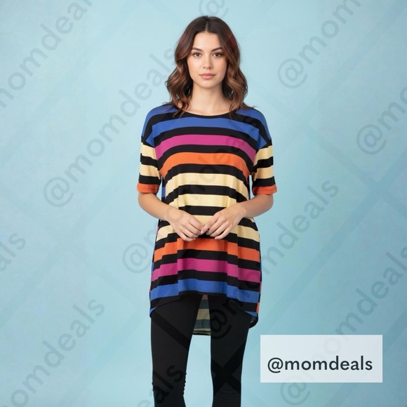 LulaRoe Irma Mid-Sleeve Stretchy High-Low Tunic Top Loose Fit Modest XXS -00-0 - Picture 9 of 13